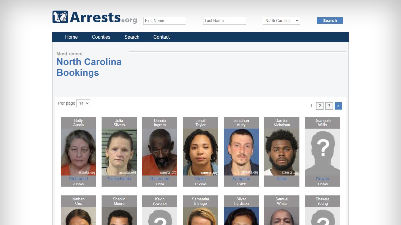 North Carolina Arrests and Inmate Search